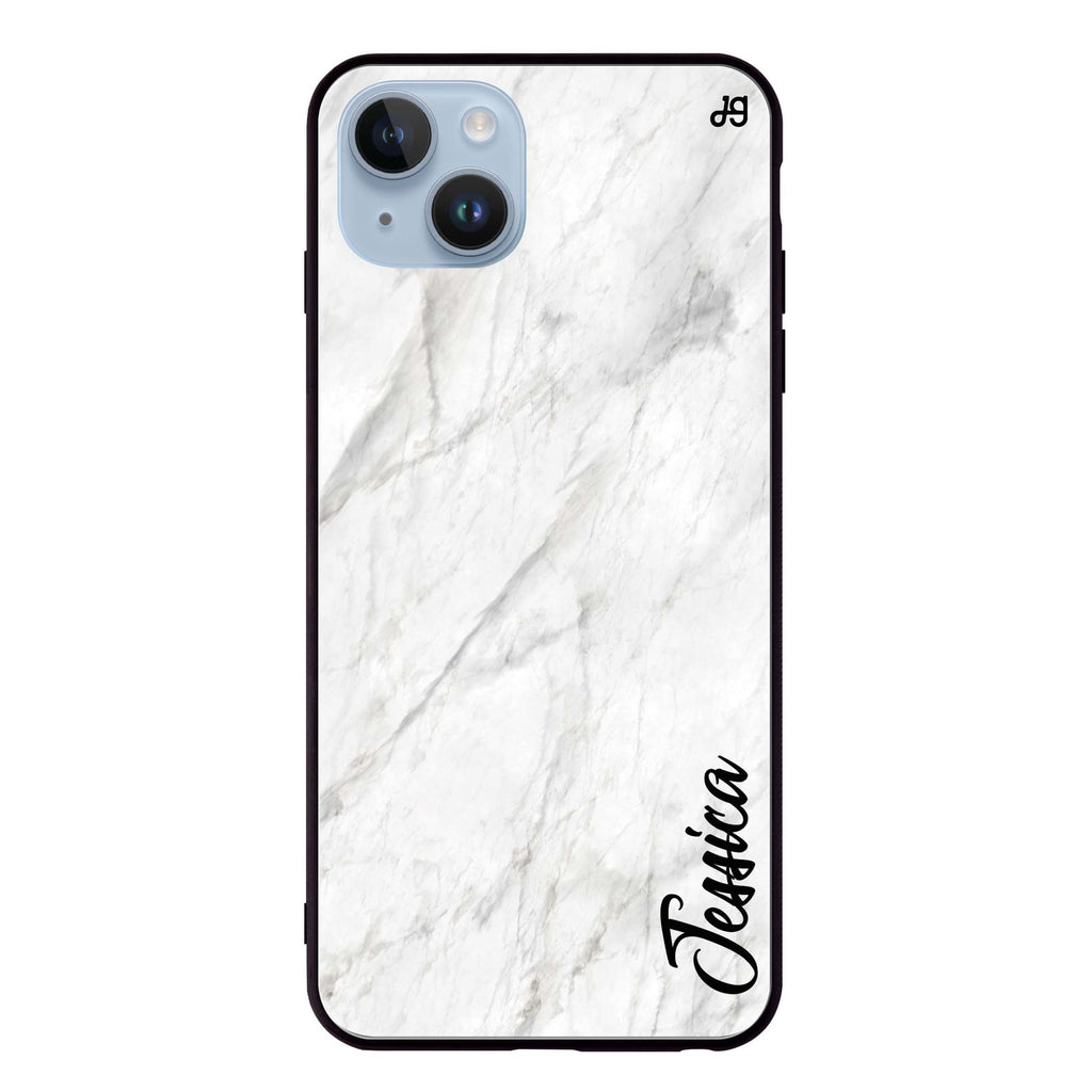 White Marble – Deep Love iPhone 13 Glass Case