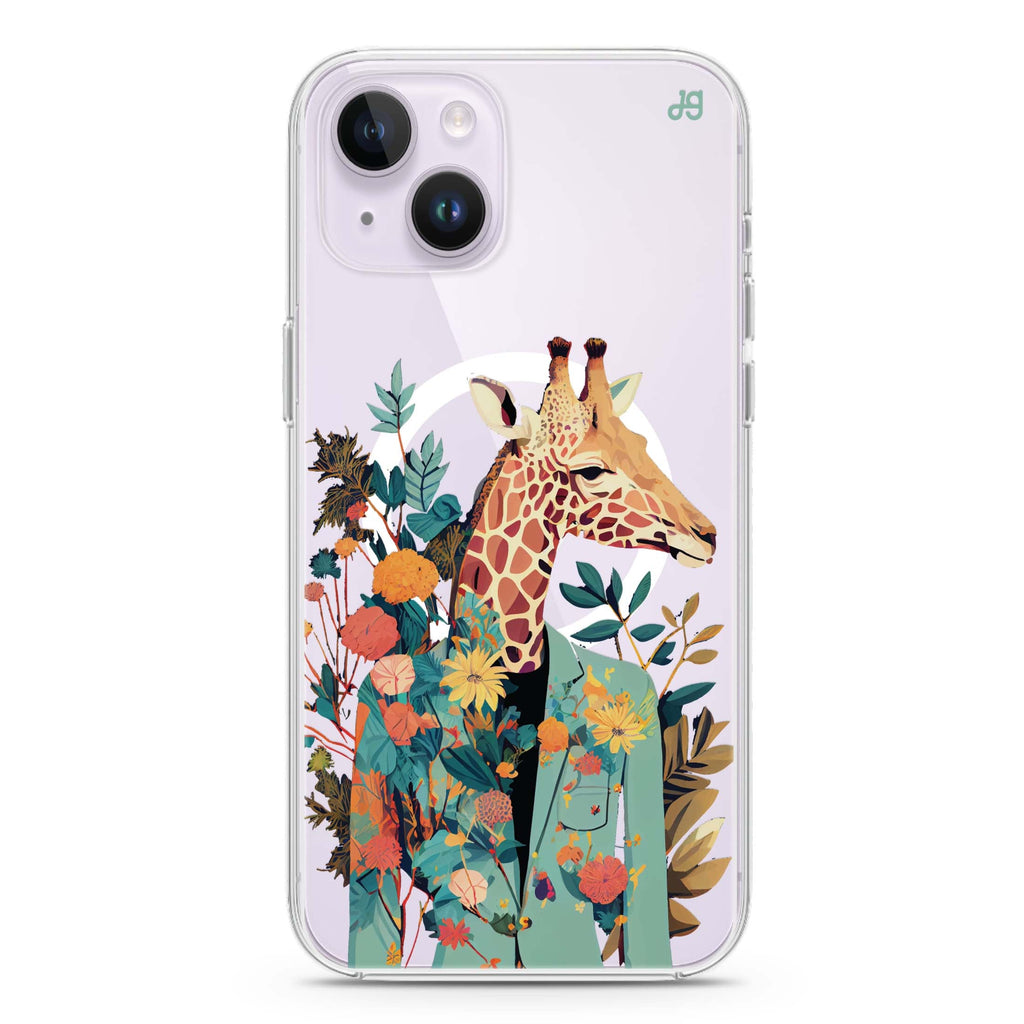 Giraffe & floral iPhone 13 MagSafe Compatible Ultra Clear Case