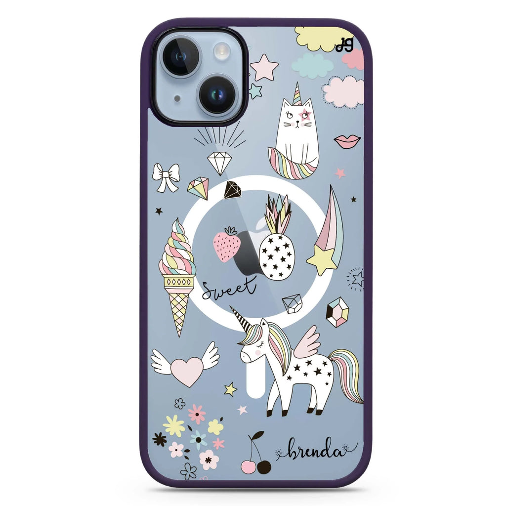 My lovely Cartoon iPhone 14 Plus MagSafe Compatible Impact Guard Bumper Case