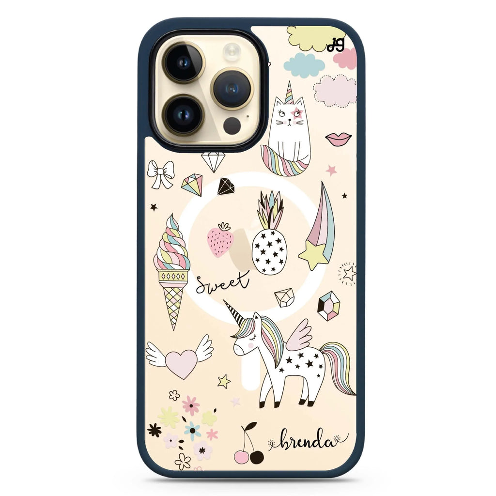 My lovely Cartoon iPhone 14 Pro Max MagSafe Compatible Impact Guard Bumper Case