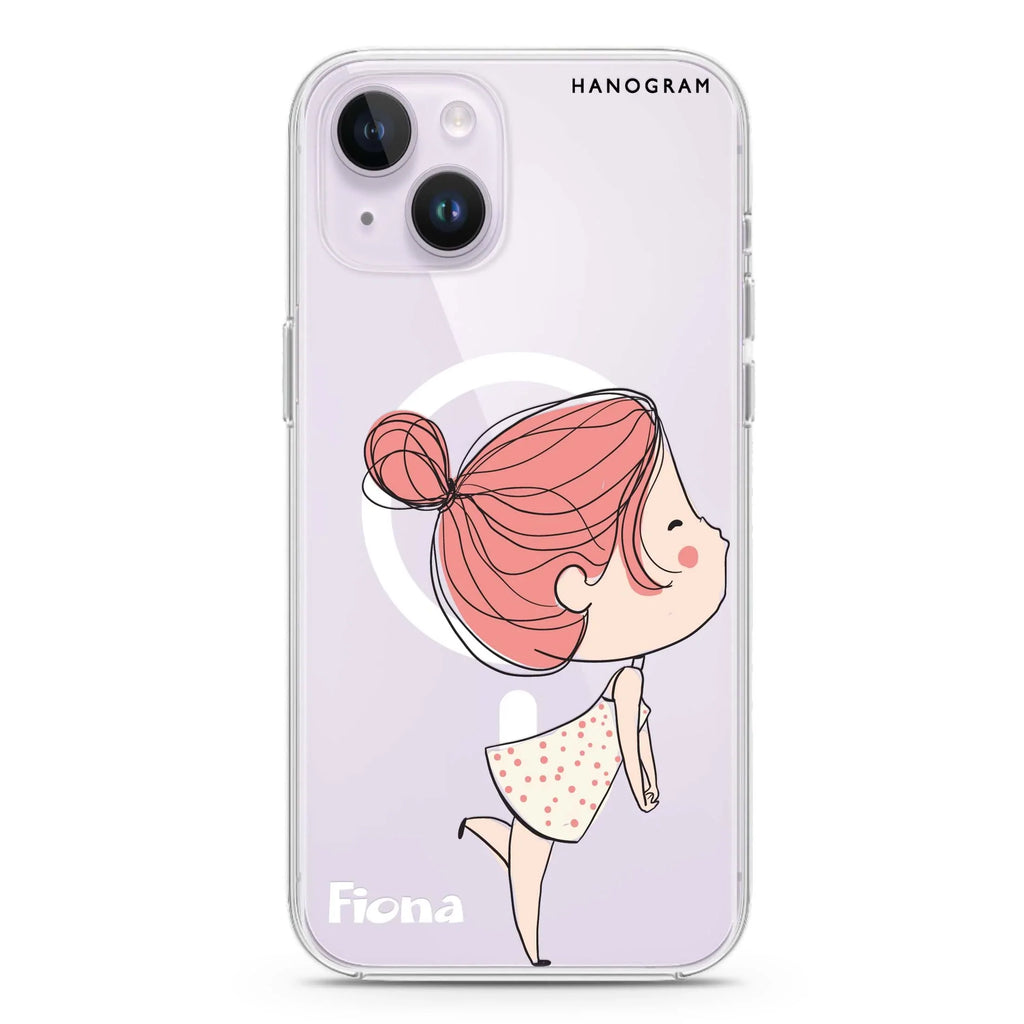 Cute girl kissing iPhone 13 MagSafe Compatible Ultra Clear Case