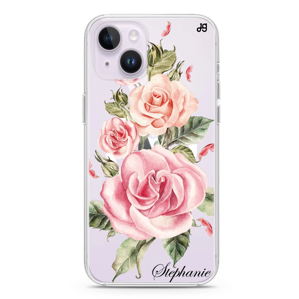 Pink Watercolor Floral iPhone 13 MagSafe Compatible Ultra Clear Case