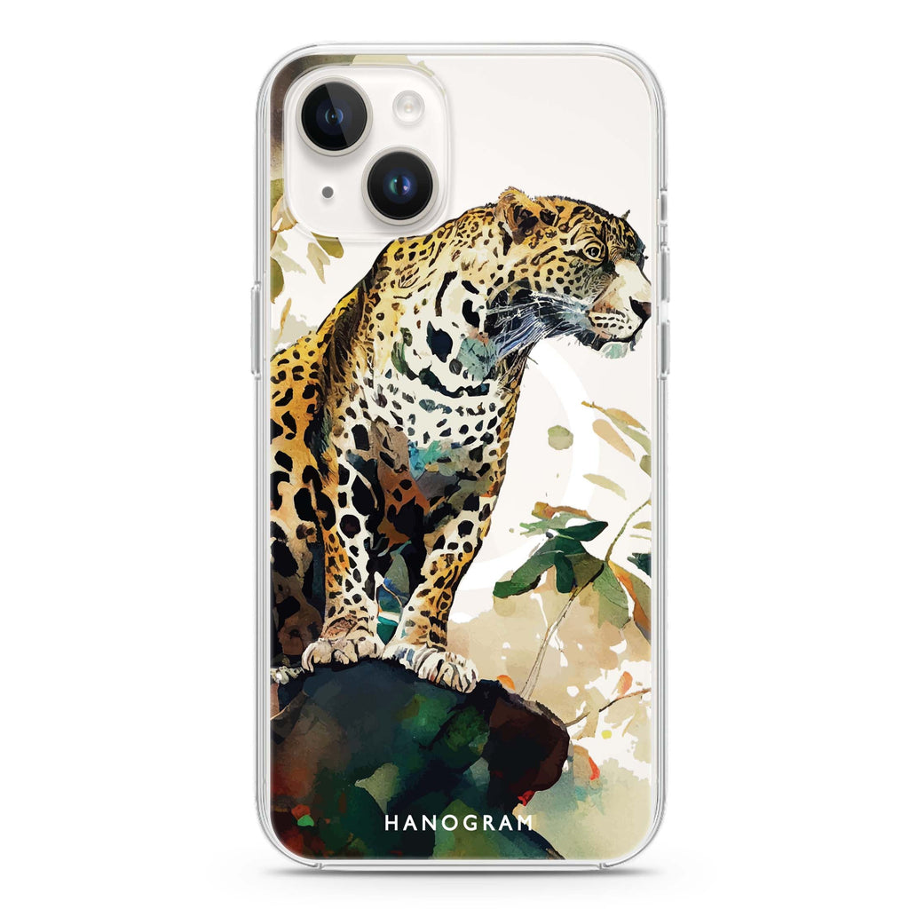 A leopard iPhone 13 MagSafe Compatible Ultra Clear Case