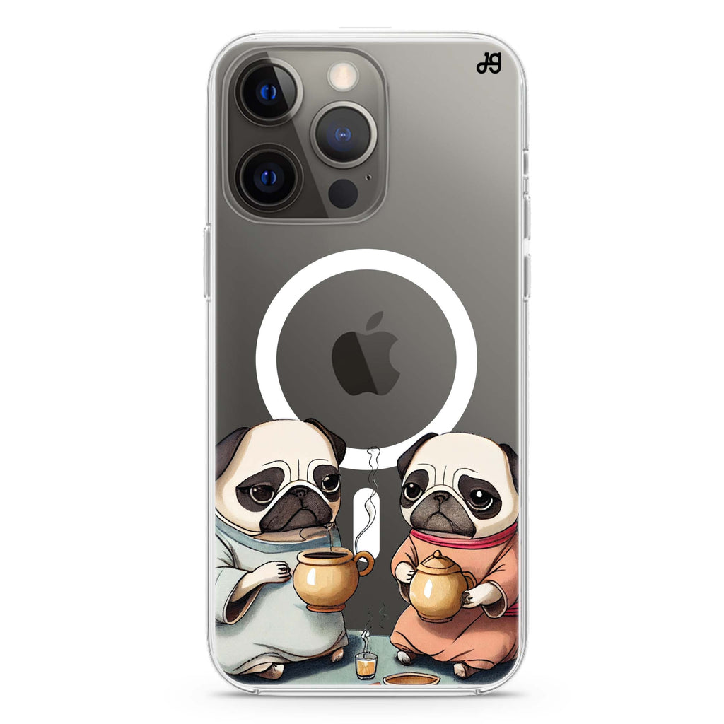 Pug Tea Time iPhone 13 MagSafe Compatible Ultra Clear Case