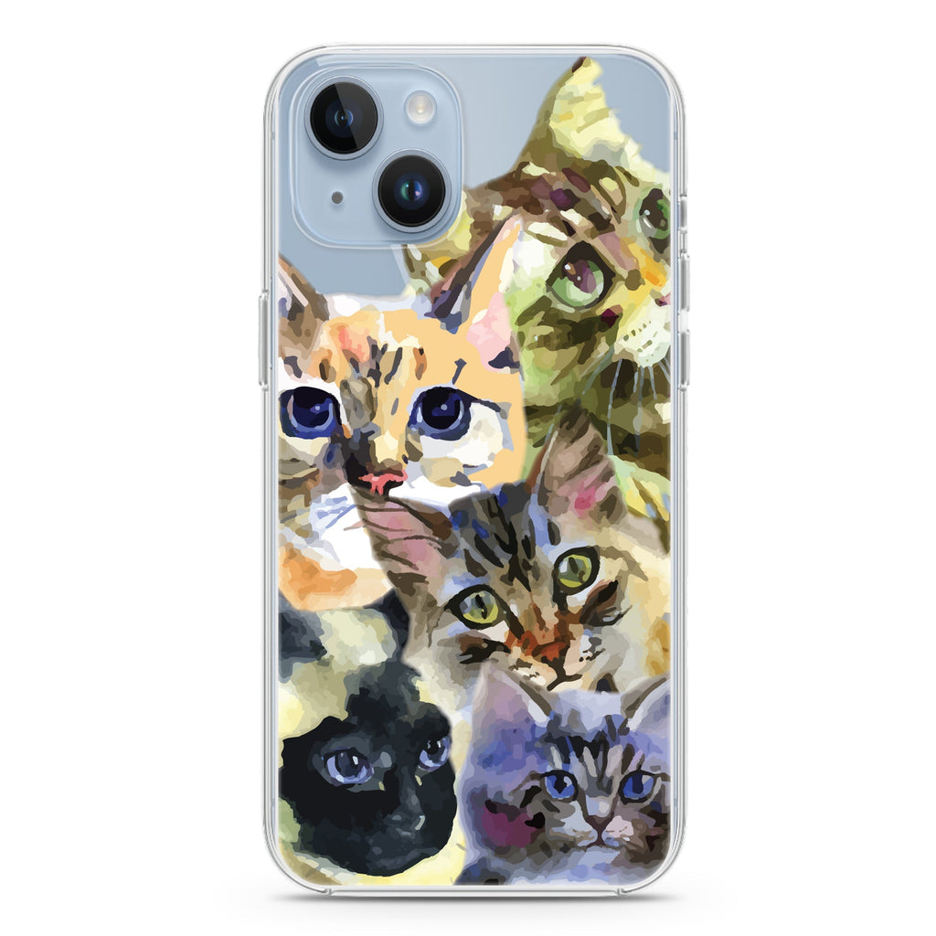 Watercolour Cat iPhone 13 MagSafe Compatible Ultra Clear Case