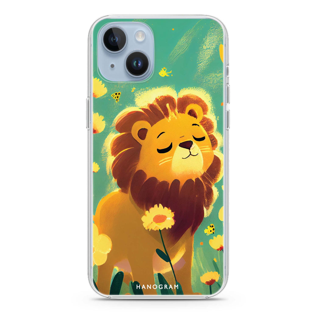 Lion in the garden iPhone 14 Plus Ultra Clear Case