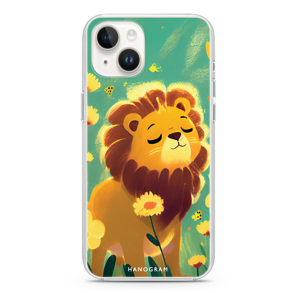 Lion in the garden iPhone 13 MagSafe Compatible Ultra Clear Case