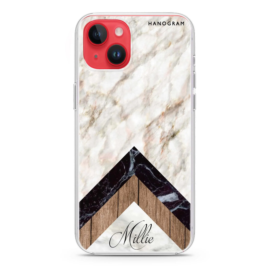 Marble & Wood iPhone 13 MagSafe Compatible Ultra Clear Case