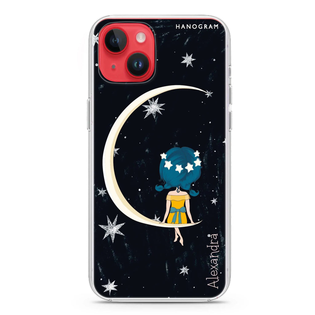 Cute Girl Moon iPhone 13 MagSafe Compatible Ultra Clear Case