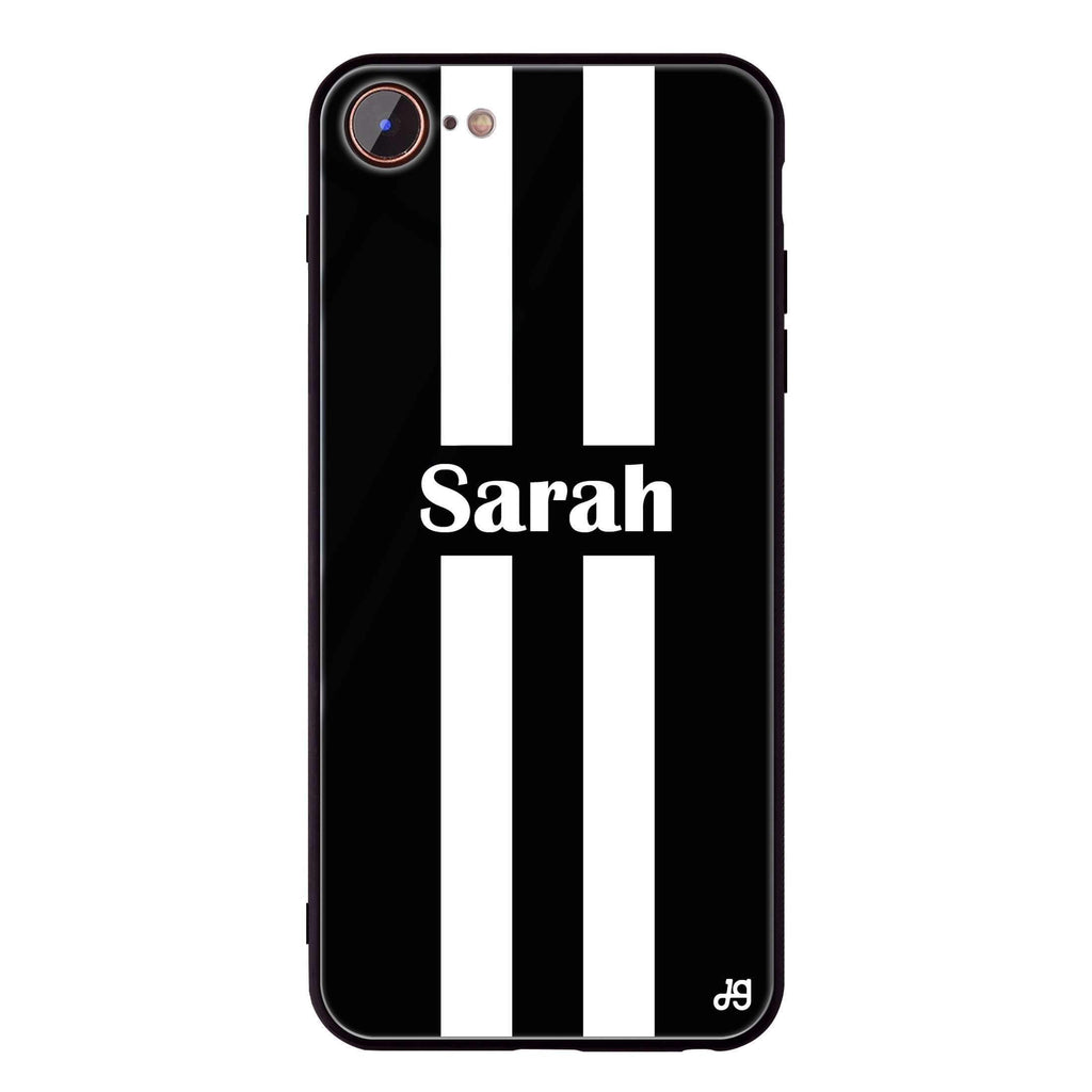 Black and white Stripes iPhone 7 Glass Case