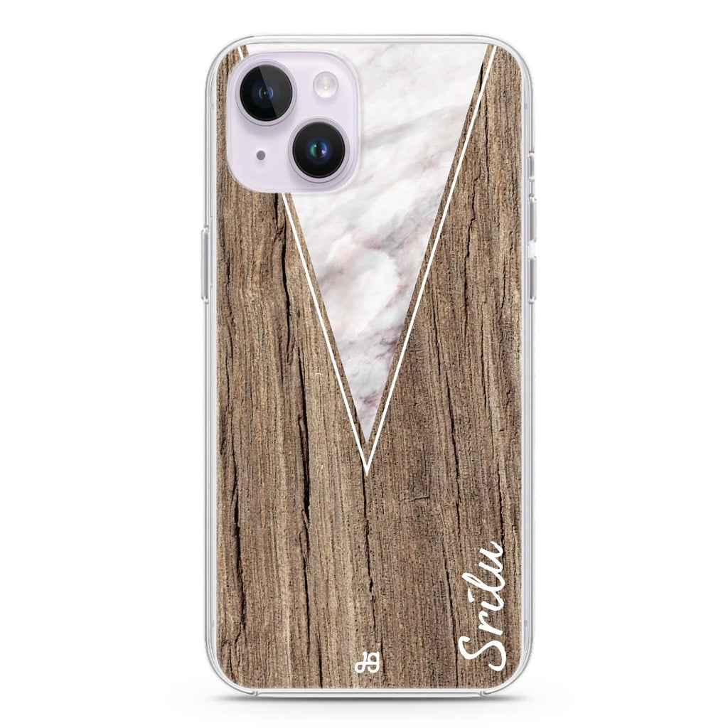 Marble & Wood II iPhone 13 MagSafe Compatible Ultra Clear Case