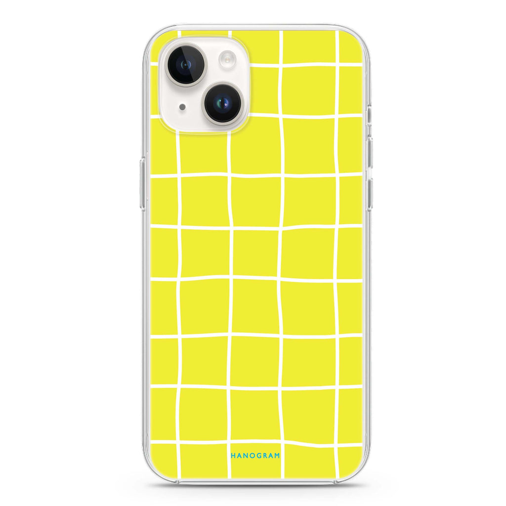 Yellow Checked Pattern iPhone 14 Plus Ultra Clear Case