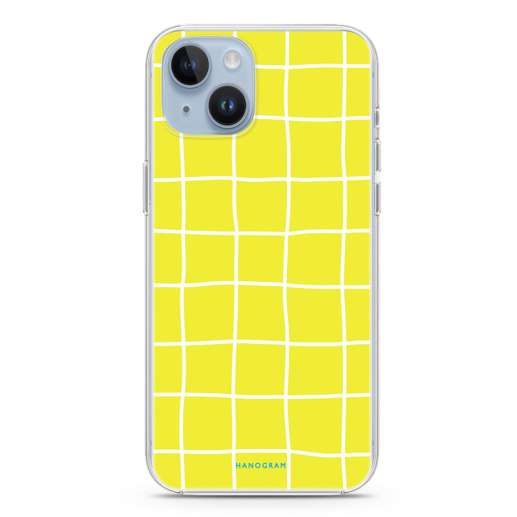 Yellow Checked Pattern iPhone 13 MagSafe Compatible Ultra Clear Case