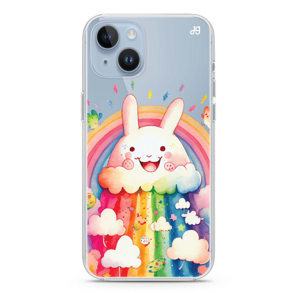 Rainbow Bunny iPhone 14 Plus Ultra Clear Case