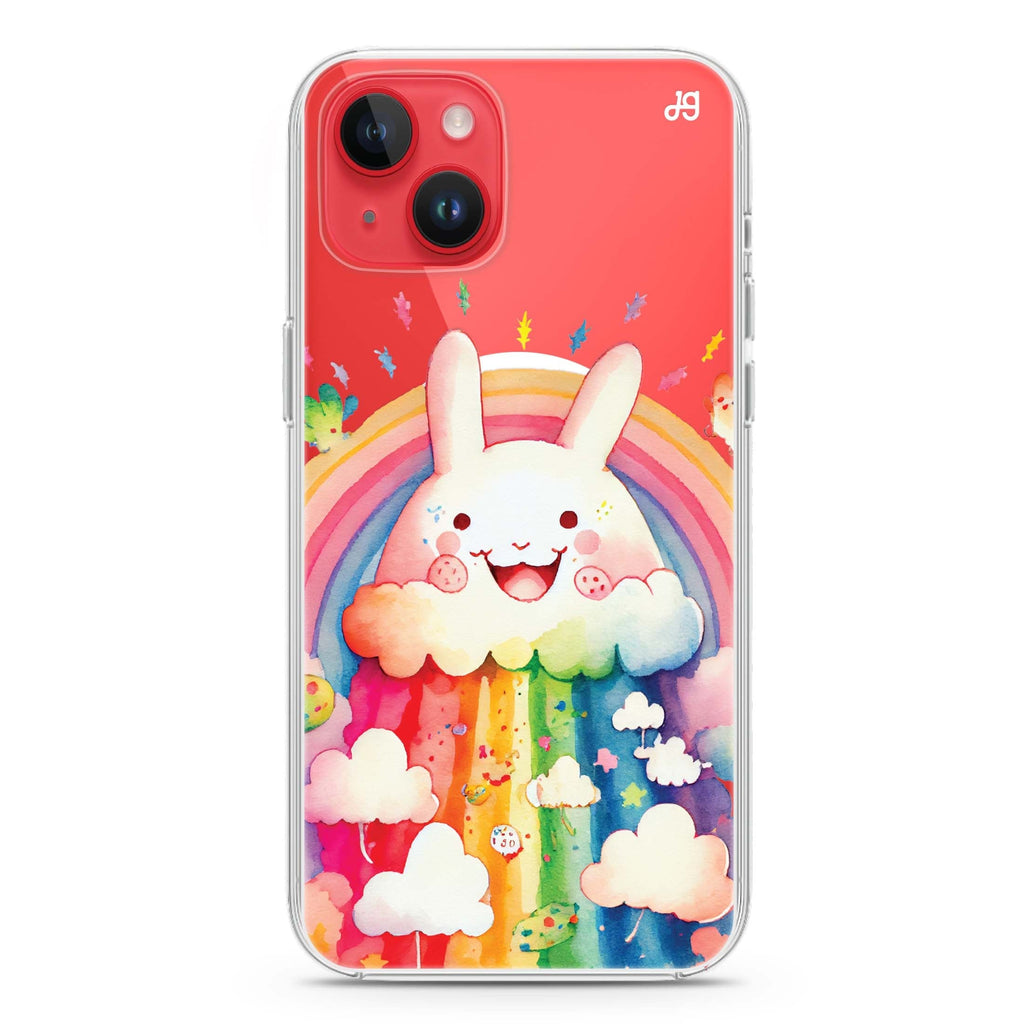 Rainbow Bunny iPhone 13 MagSafe Compatible Ultra Clear Case