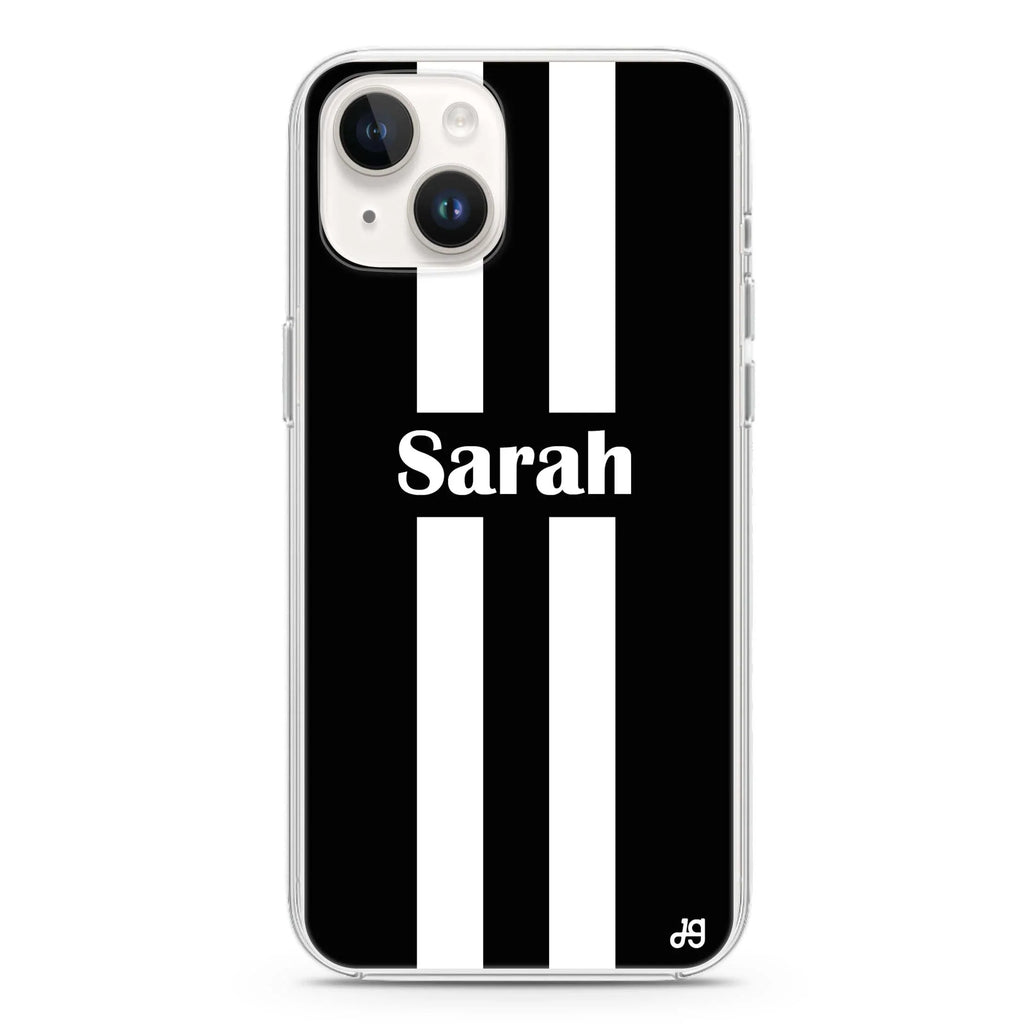 Black and white Stripes iPhone 13 MagSafe Compatible Ultra Clear Case