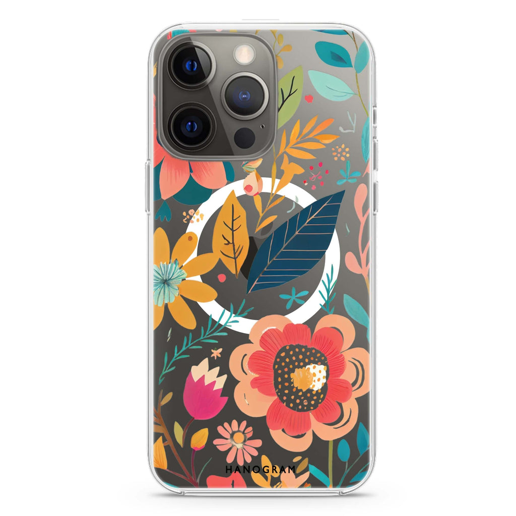 Pretty Florals iPhone 13 MagSafe Compatible Ultra Clear Case