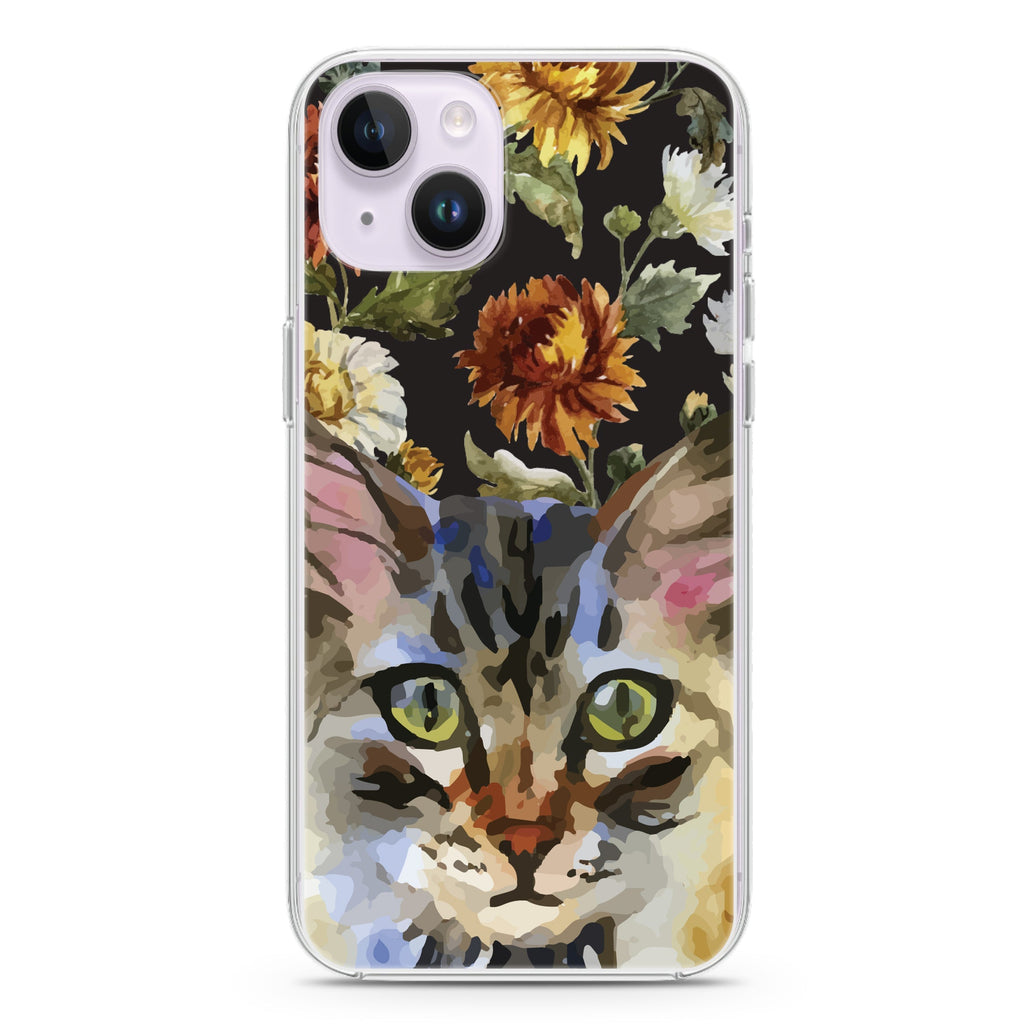 Watercolour Cat iPhone 13 MagSafe Compatible Ultra Clear Case