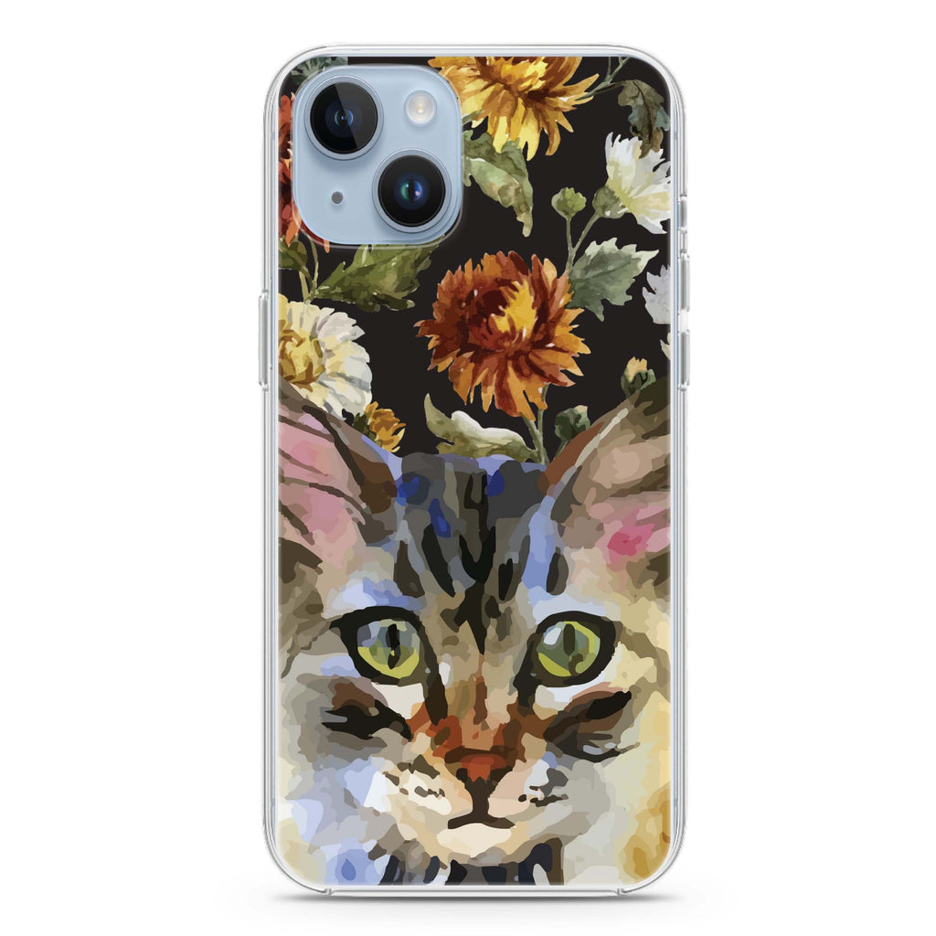 Watercolour Cat iPhone 14 Plus Ultra Clear Case