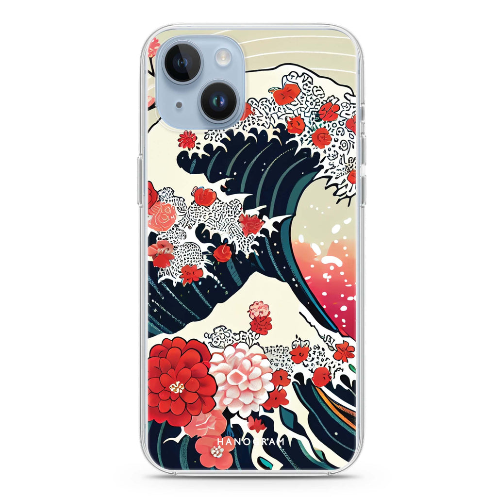 Waves & Flowers iPhone 14 Plus Ultra Clear Case