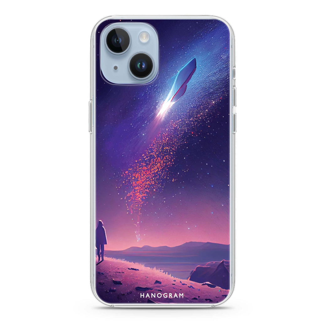 Imagine the Galaxy II iPhone 14 Plus Ultra Clear Case