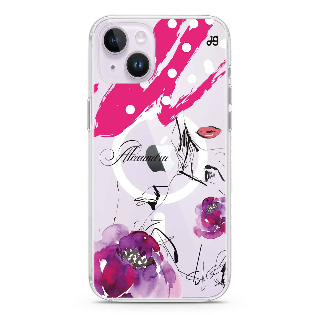 Floral Makeup iPhone 13 MagSafe Compatible Ultra Clear Case