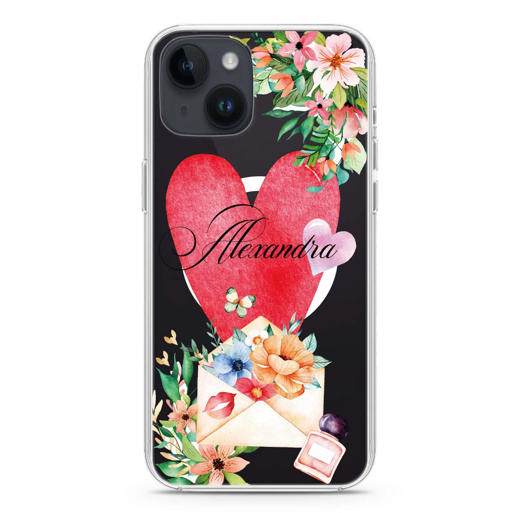 Floral Love Letter iPhone 13 MagSafe Compatible Ultra Clear Case