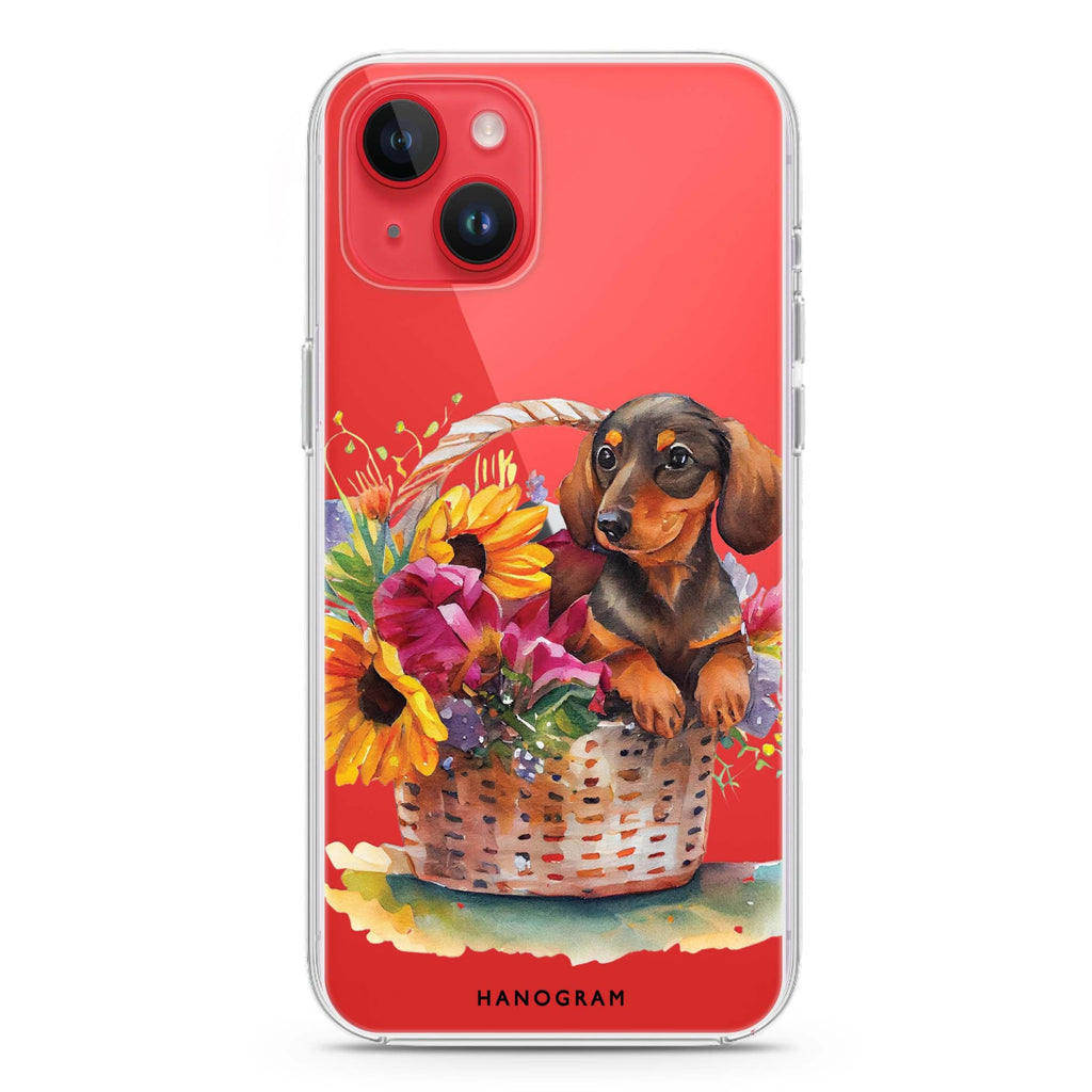 Floral & Dog iPhone 14 Plus Ultra Clear Case