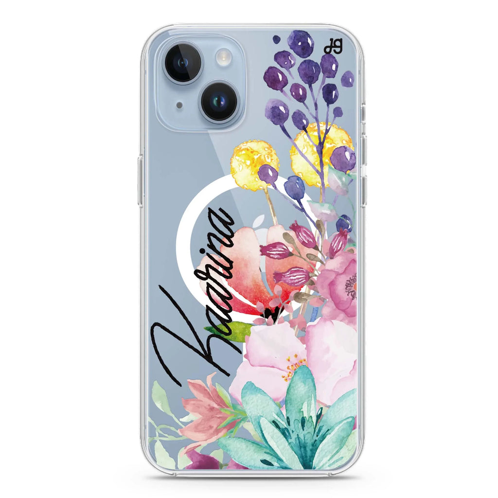 Precious Garden Florals iPhone 13 MagSafe Compatible Ultra Clear Case