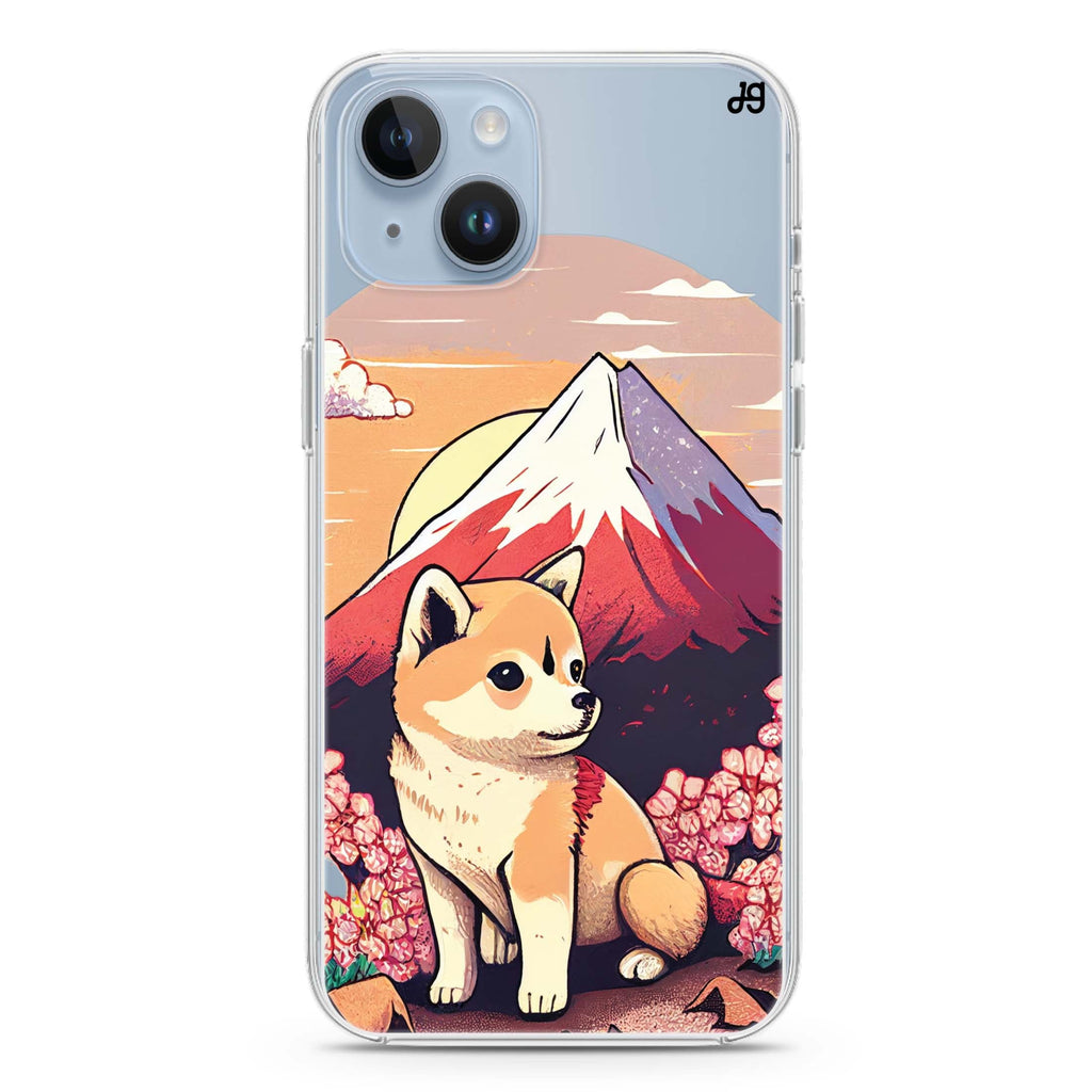 Shiba Inu & Fuji Mountain iPhone 14 Plus Ultra Clear Case