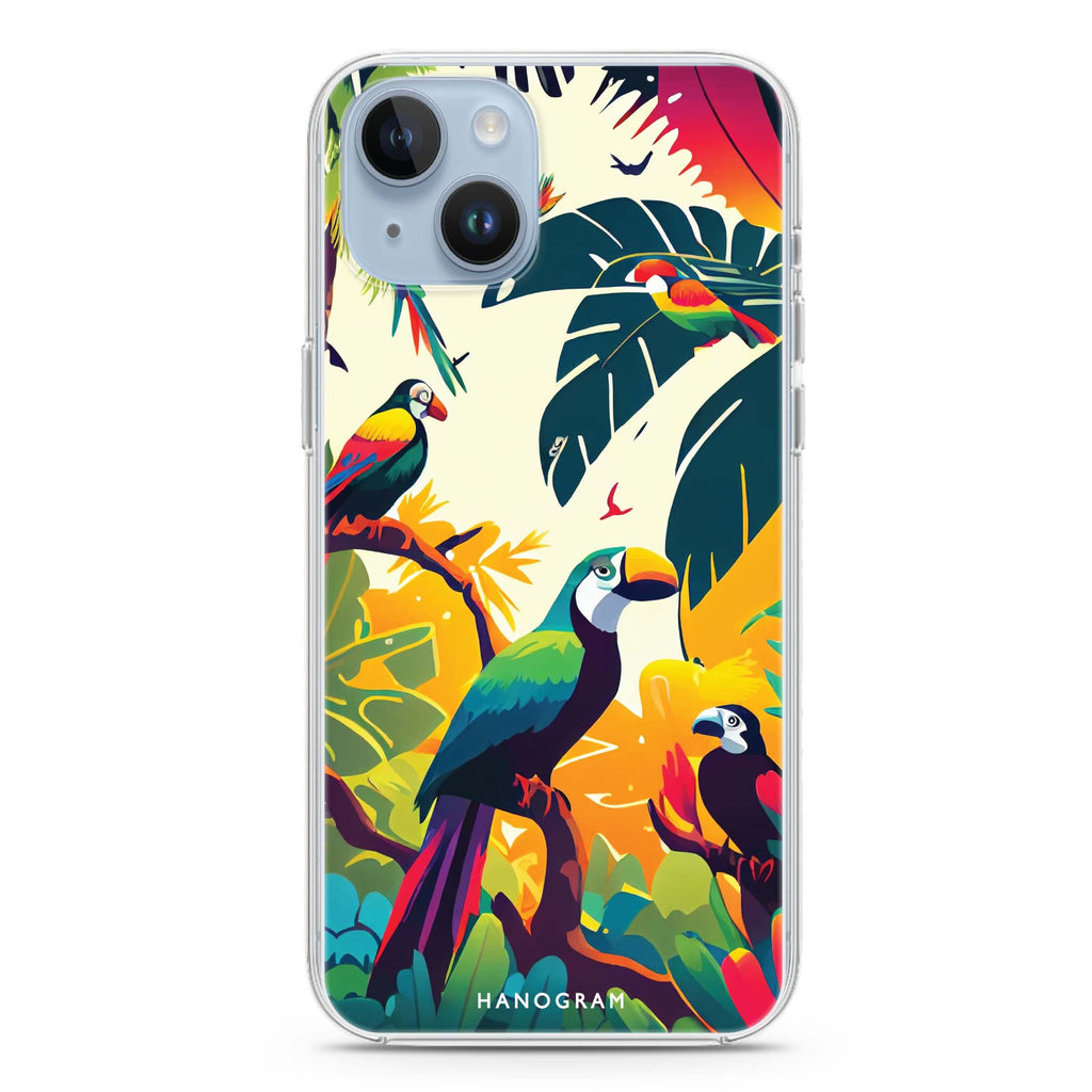 Tropical birds iPhone 13 MagSafe Compatible Ultra Clear Case