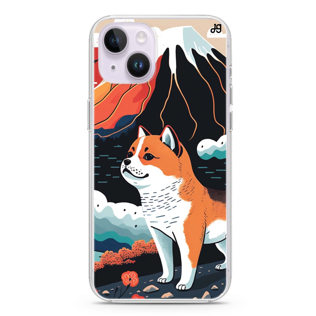 Shiba Inu with Fuji Mountain iPhone 13 MagSafe Compatible Ultra Clear Case