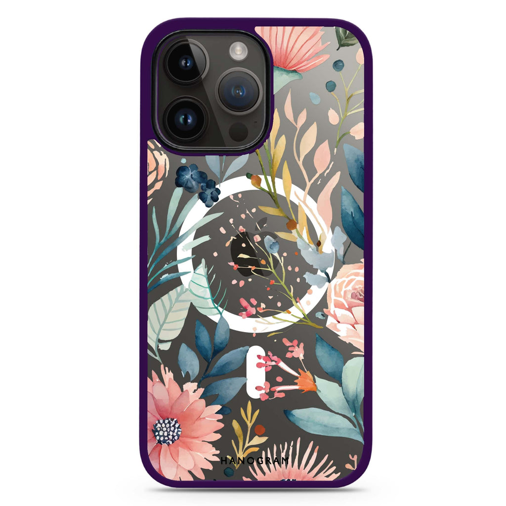 Floral Pattern MagSafe Compatible Impact Guard Bumper Case