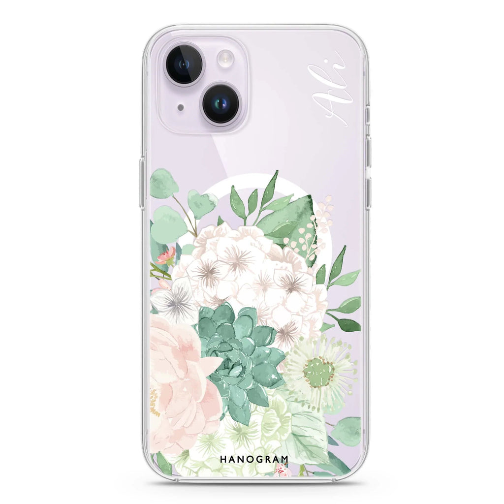 Vintage Flowers iPhone 13 MagSafe Compatible Ultra Clear Case