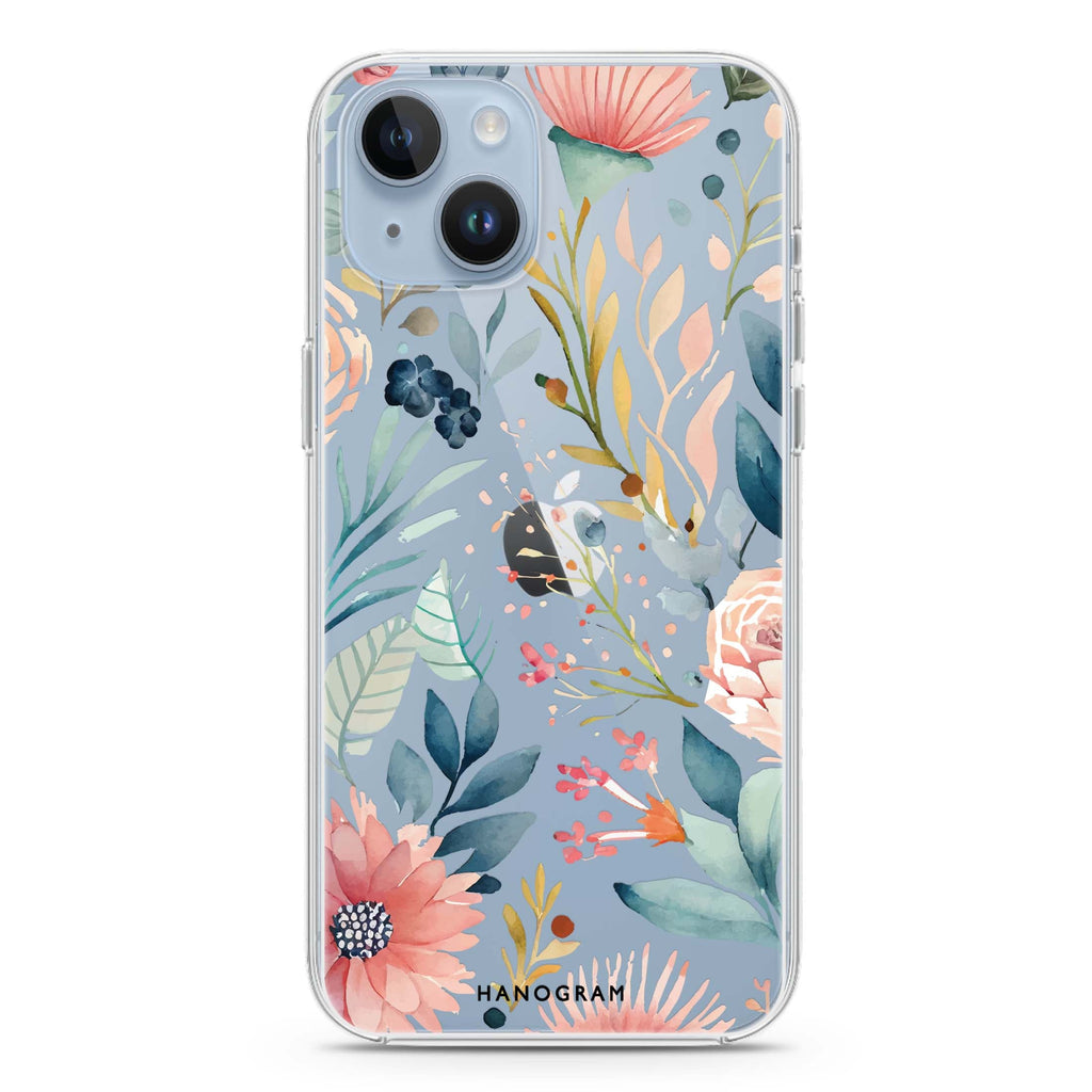 Floral Pattern iPhone 14 Plus Ultra Clear Case