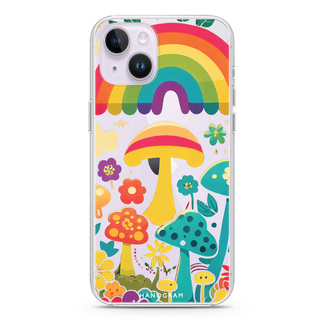 Rainbow Mushroom Garden iPhone 14 Plus Ultra Clear Case