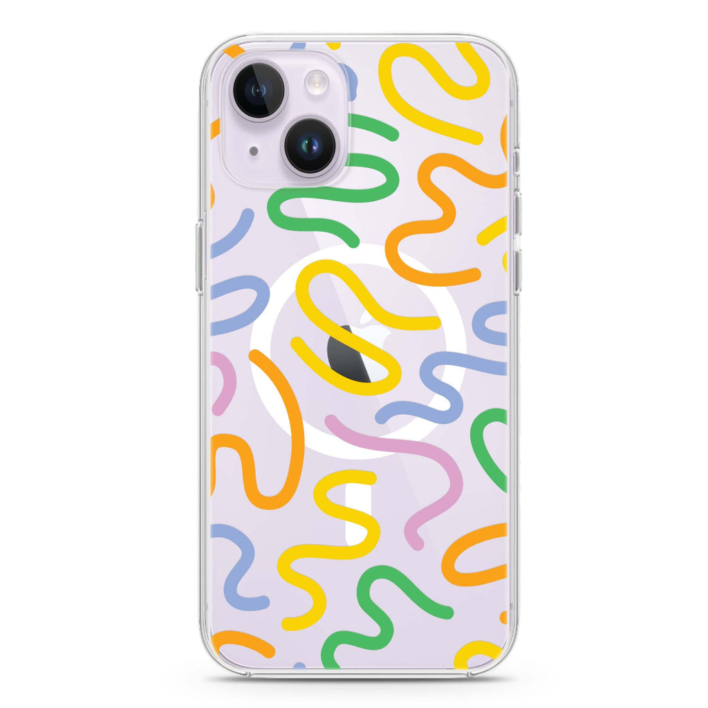 Abstract Doodles iPhone 13 MagSafe Compatible Ultra Clear Case