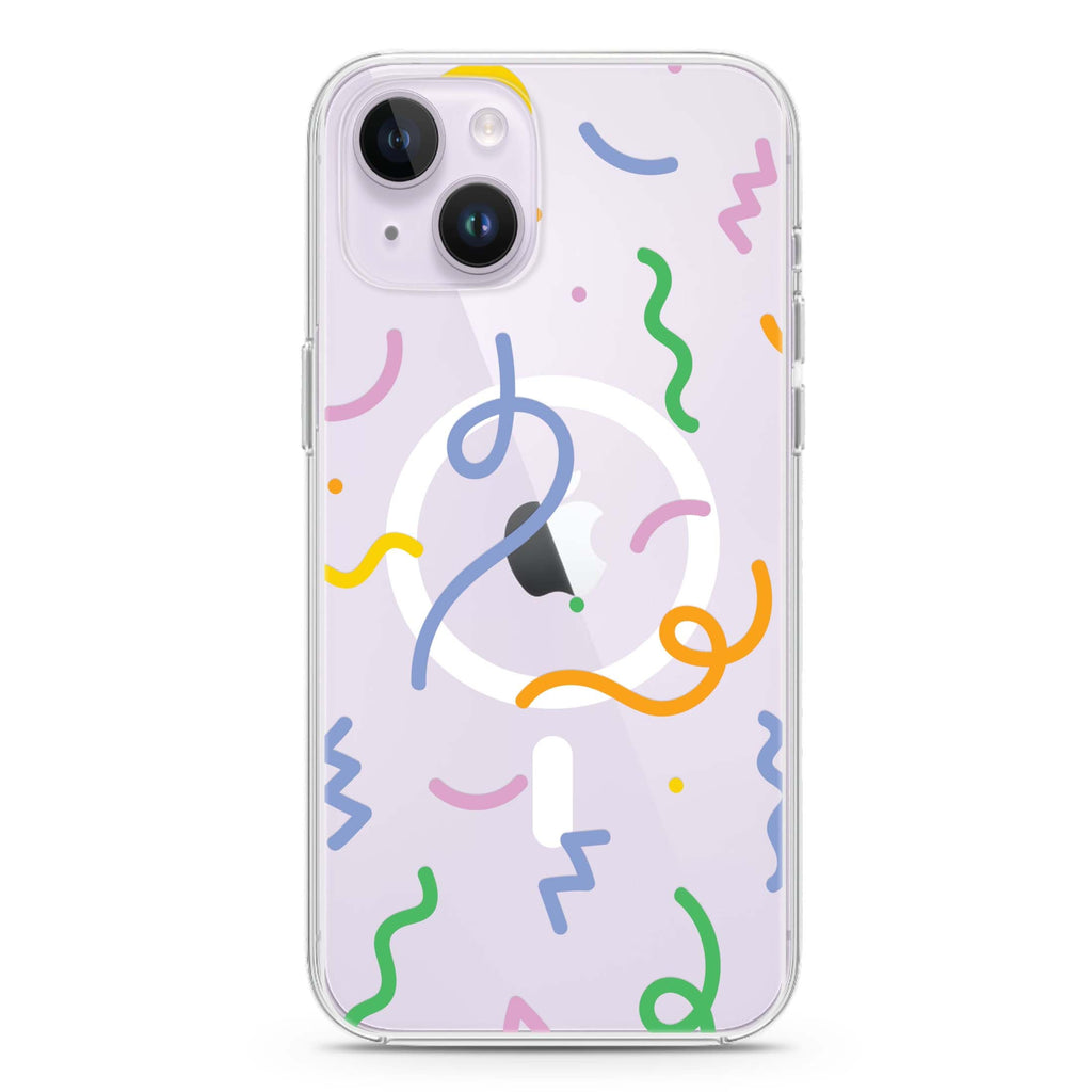 Abstract Doodles iPhone 13 MagSafe Compatible Ultra Clear Case