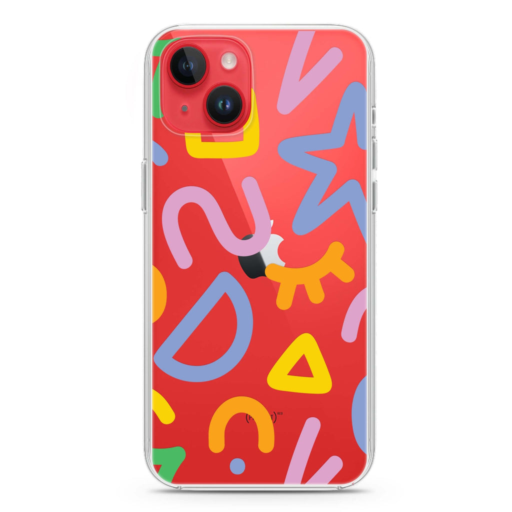 Abstract Doodles iPhone 14 Plus Ultra Clear Case