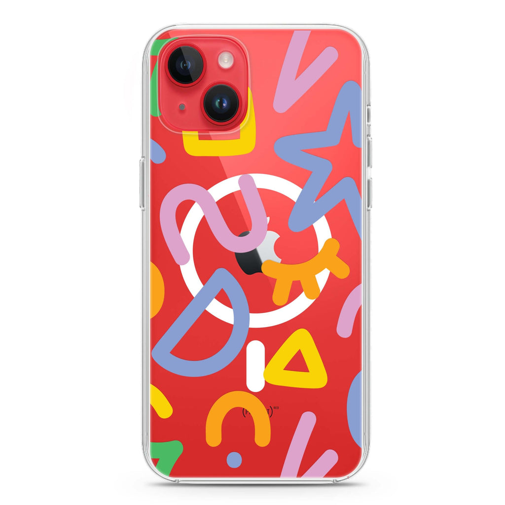 Abstract Doodles iPhone 13 MagSafe Compatible Ultra Clear Case