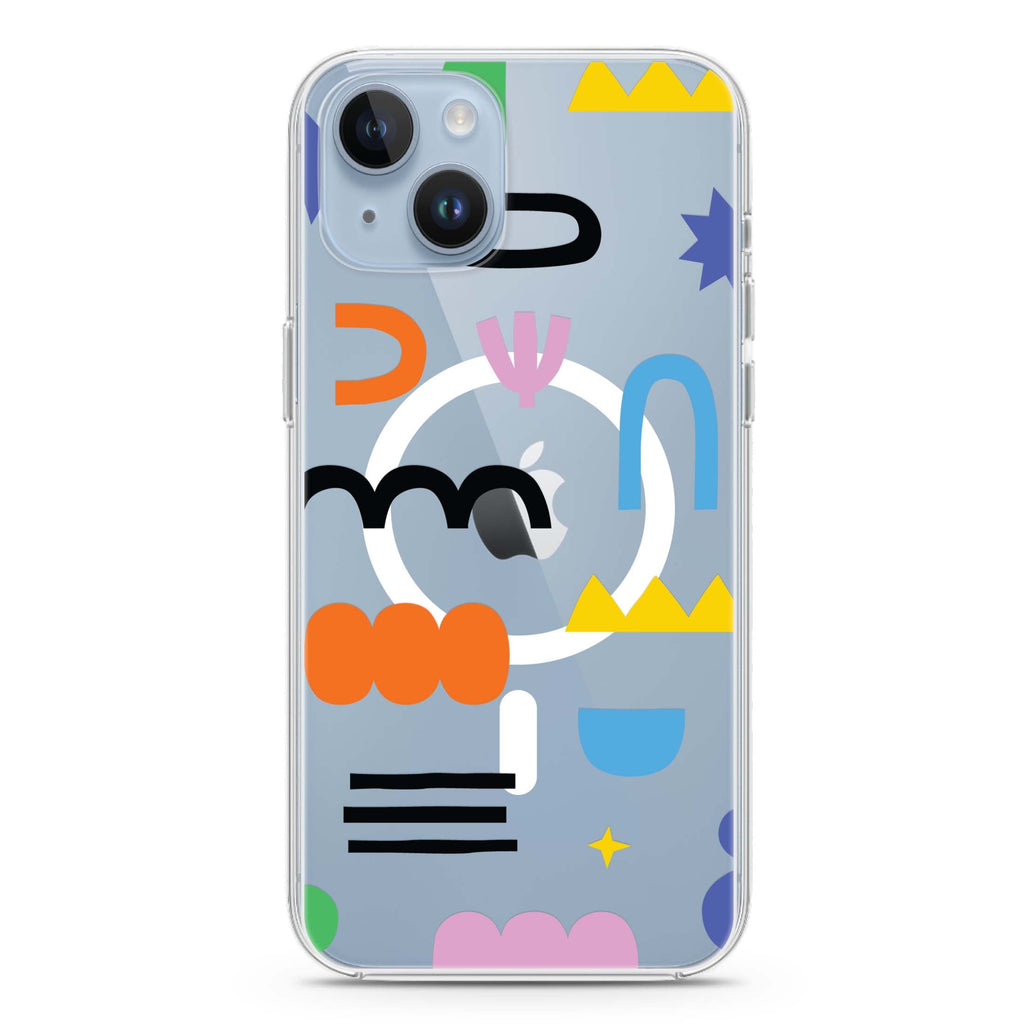 Abstract Doodles Pattern iPhone 13 MagSafe Compatible Ultra Clear Case