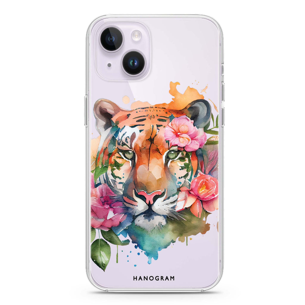 Floral Tiger iPhone 13 MagSafe Compatible Ultra Clear Case