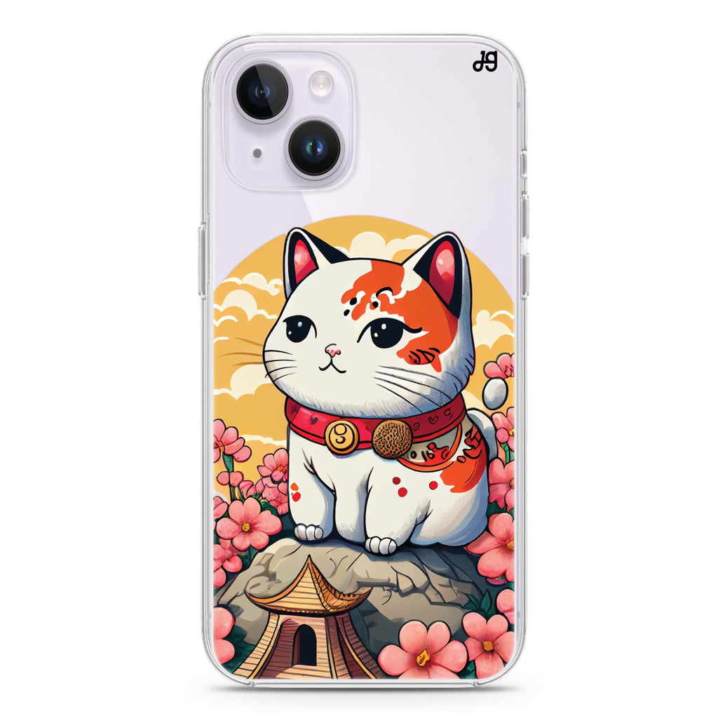 Cat & Flowers iPhone 13 MagSafe Compatible Ultra Clear Case