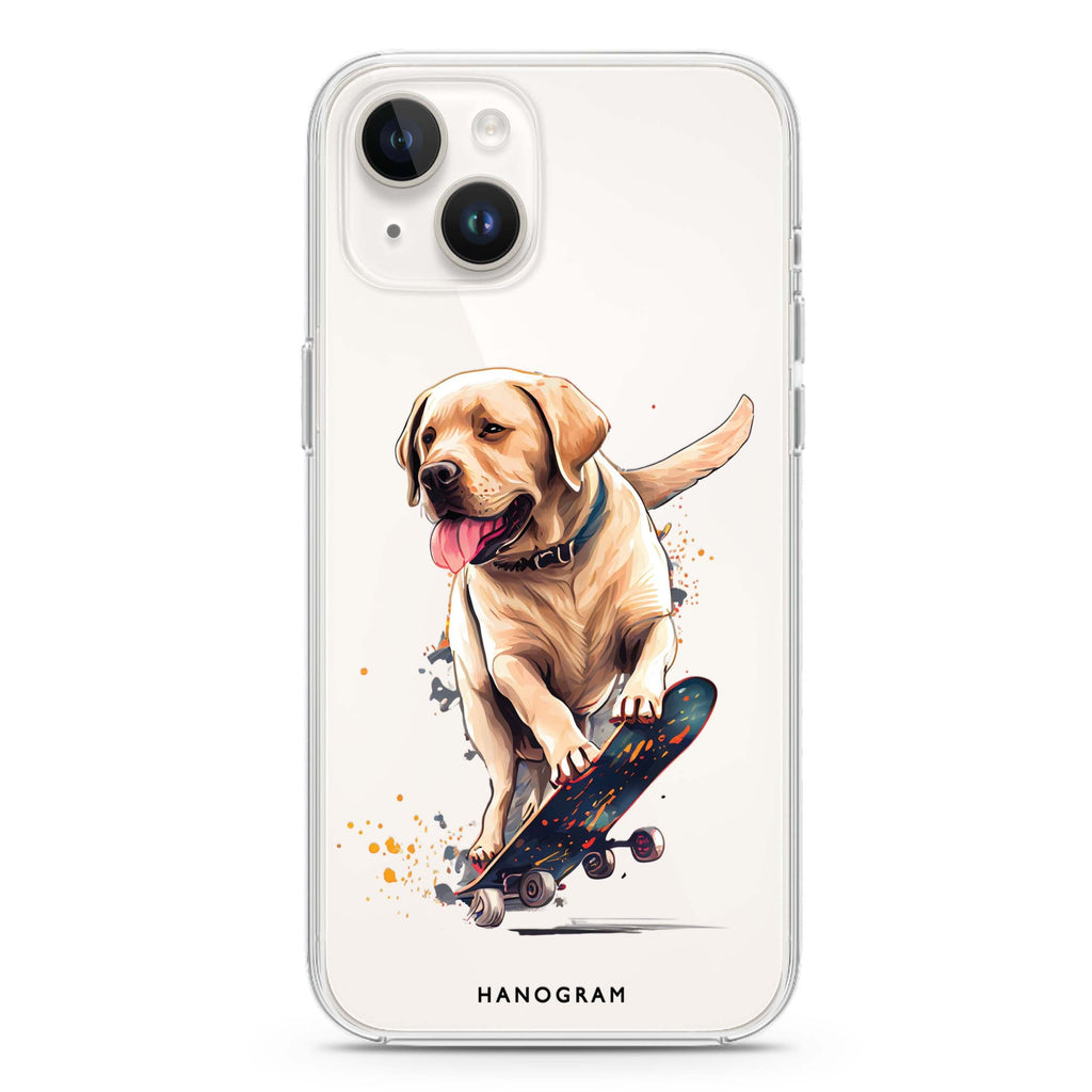 Dog on skateboard iPhone 14 Plus Ultra Clear Case