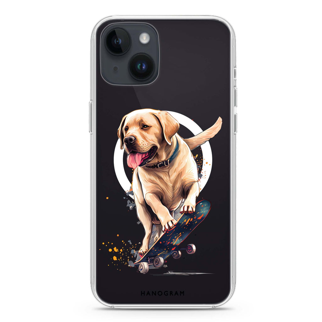 Dog on skateboard iPhone 13 MagSafe Compatible Ultra Clear Case